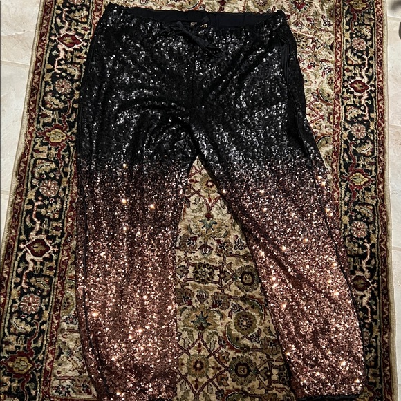 Johnny Was Pants - Johnny Was Black Hombre Sequined Jogger Pants Size XL